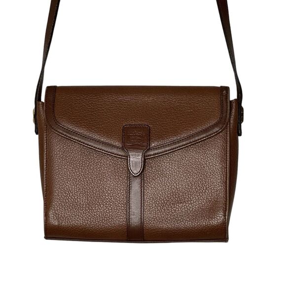Authentic Burberrys Vintage Leather Shoulder Cross Body Bag Purse Brown 3046L - Picture 1 of 16